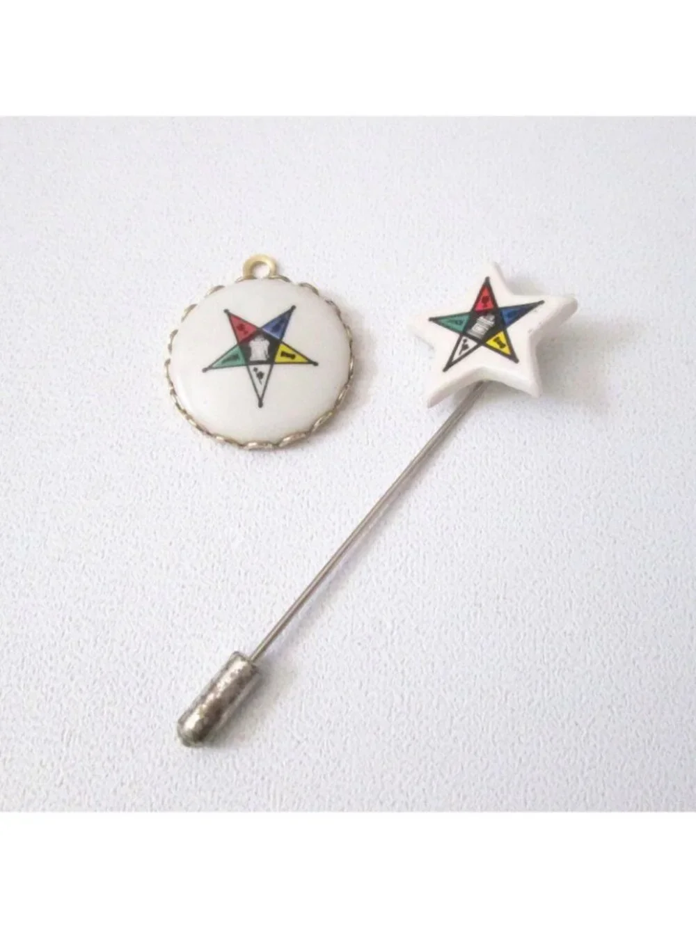 Vintage Masonic Jewelry Lot Freemasons 8 Pieces Clasps Tie Tacks Stickpin Charm
